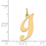 14K Medium Fancy Script Letter I Initial Charm - Image 3