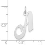 14k White Gold Medium Fancy Script Letter A Initial Charm - Image 3
