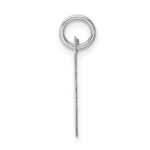 14K White Gold Medium Fancy Script Letter V Initial Charm - Image 2