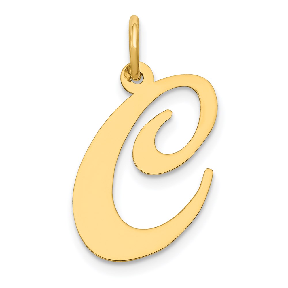 YC654C.jpg 14k Large Fancy Script Letter C Initial Charm - Image 1