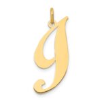 14k Large Fancy Script Letter I Initial Charm