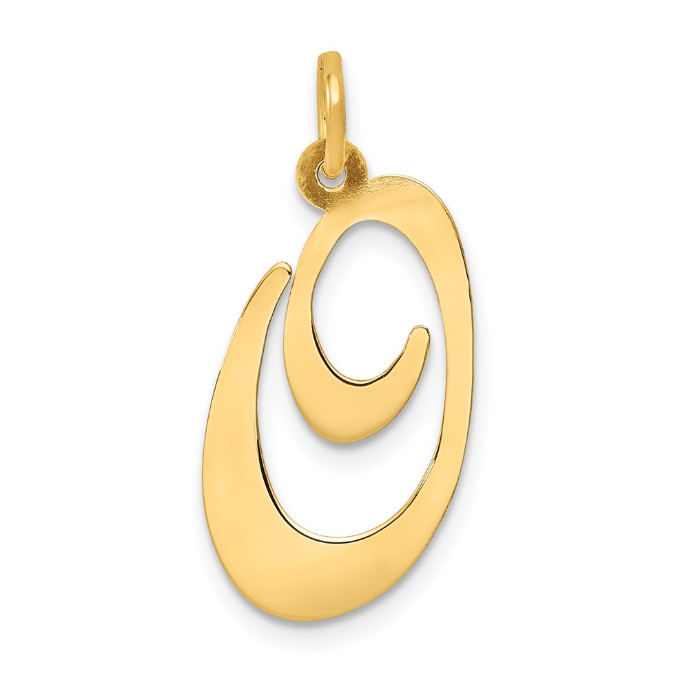 YC654O.jpg 14k Large Fancy Script Letter O Initial Charm - Image 1