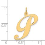 14k Large Fancy Script Letter P Initial Charm - Image 3