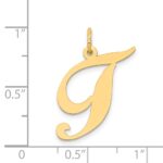 14k Large Fancy Script Letter T Initial Charm - Image 3