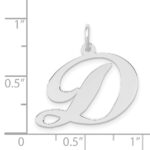 14k White Gold Large Fancy Script Letter D Initial Charm - Image 3