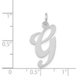 14k White Gold Large Fancy Script Letter G Initial Charm - Image 3