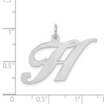 14k White Gold Large Fancy Script Letter H Initial Charm - Image 3