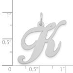 14k White Gold Large Fancy Script Letter K Initial Charm - Image 3