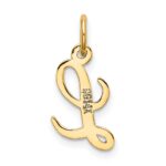 14k Small Script Letter L Initial Charm - Image 3