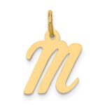 14k Small Script Letter M Initial Charm
