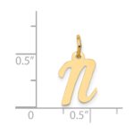 14k Small Script Letter N Initial Charm - Image 4
