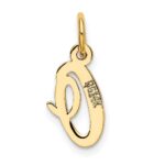 14k Small Script Letter O Initial Charm - Image 3