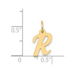 14k Small Script Letter R Initial Charm - Image 4