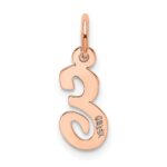 14k Rose Gold Small Script Letter E Initial Charm - Image 3
