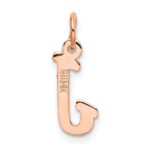 14k Rose Gold Small Script Letter J Initial Charm - Image 3