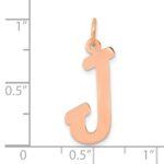 14k Rose Gold Small Script Letter J Initial Charm - Image 4
