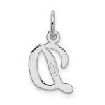 14k White Gold Small Script Letter D Initial Charm - Image 3