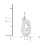 14k White Gold Small Script Letter G Initial Charm - Image 3