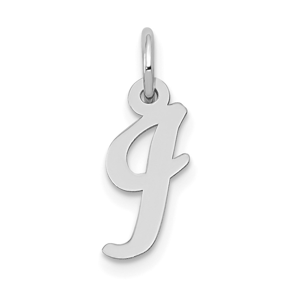 YC659I.jpg 14k White Gold Small Script Letter I Initial Charm - Image 1