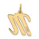 14k Medium Script Letter M Initial Charm - Image 3