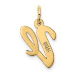 14k Medium Script Letter V Initial Charm - Image 3