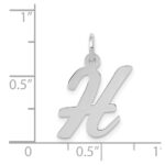 14k White Gold Medium Script Letter H Initial Charm - Image 3