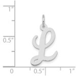 14k White Gold Medium Script Letter L Initial Charm - Image 3