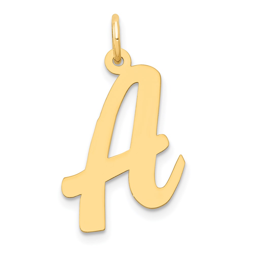 YC662A.jpg 14k Large Script Letter A Initial Charm - Image 1