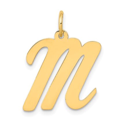 14k Large Script Letter M Initial Charm