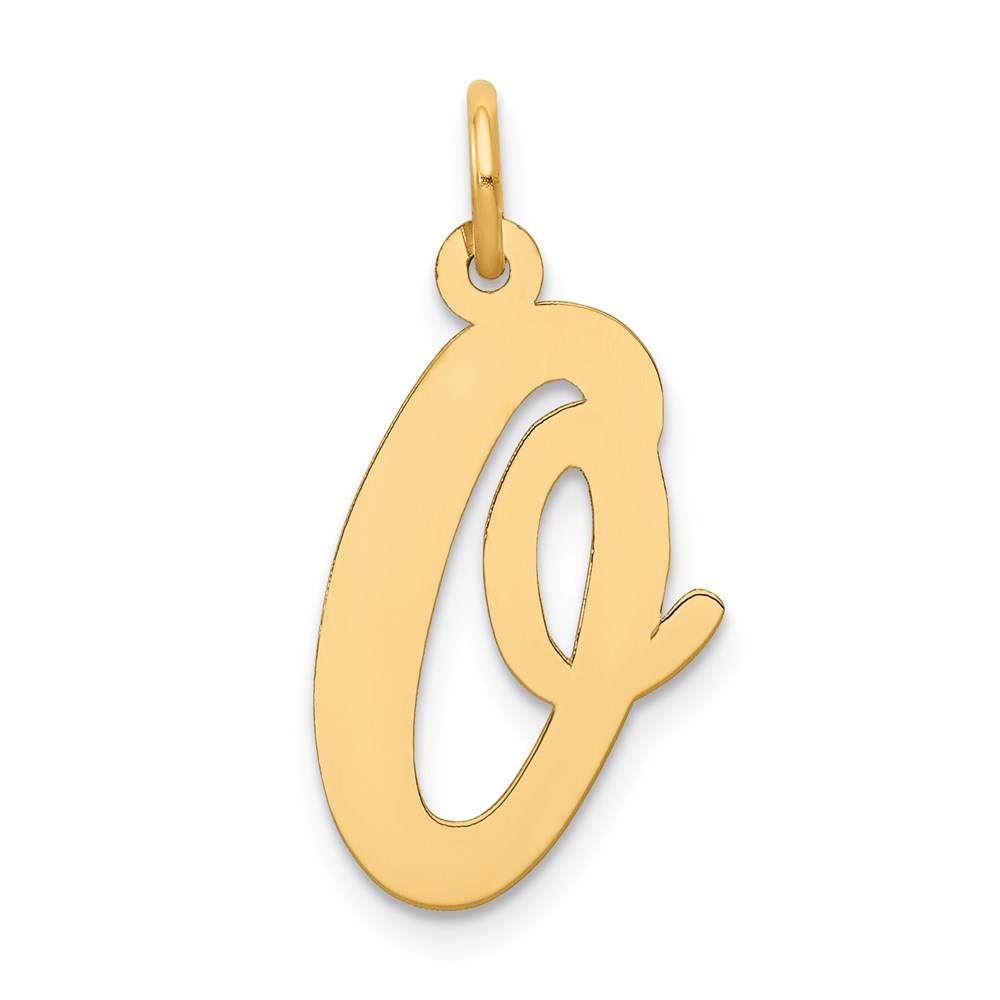 YC662O.jpg 14k Large Script Letter O Initial Charm - Image 1