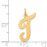 14k Large Script Letter T Initial Charm - Image 4