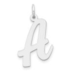 14k White Gold Large Script Letter A Initial Charm