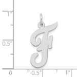 14k White Gold Large Script Letter F Initial Charm - Image 3