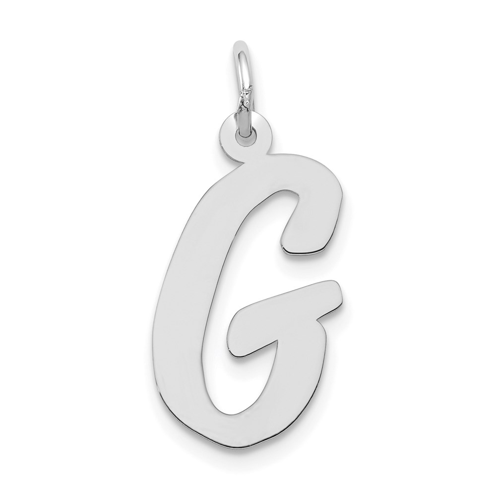 YC663G.jpg 14k White Gold Large Script Letter G Initial Charm - Image 1