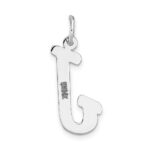 14k White Gold Large Script Letter J Initial Charm - Image 4
