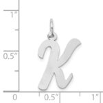 14k White Gold Large Script Letter K Initial Charm - Image 3