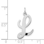 14k White Gold Large Script Letter L Initial Charm - Image 3