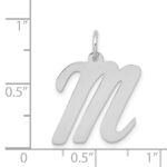 14k White Gold Large Script Letter M Initial Charm - Image 3