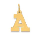 14k Small Block Letter A Initial Charm