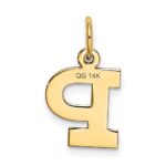 14k Small Block Letter P Initial Charm - Image 3