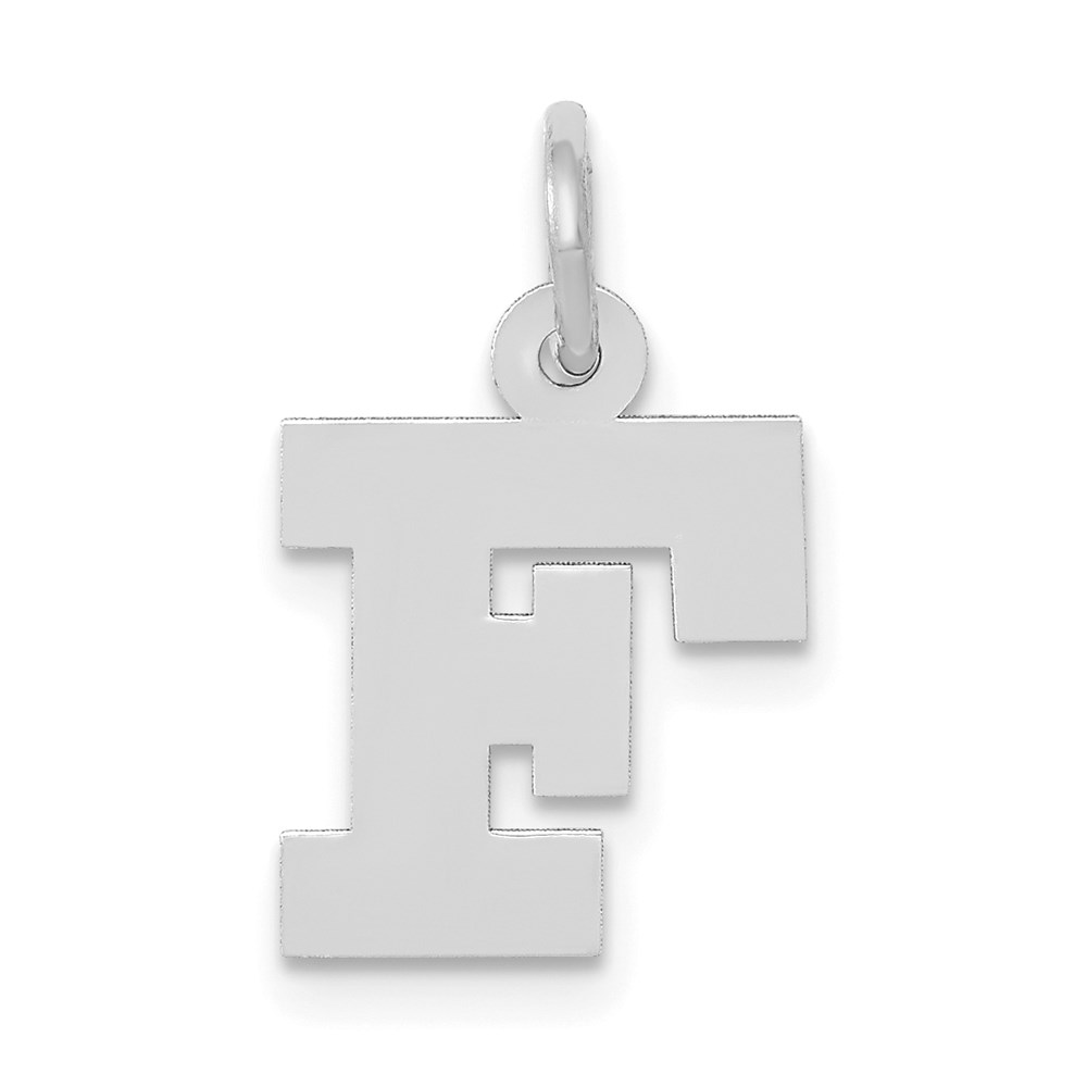 YC665F.jpg 14KW Small Block Letter F Initial Charm - Image 1