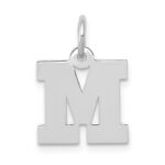 14KW Small Block Letter M Initial Charm