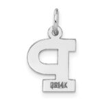14KW Small Block Letter P Initial Charm - Image 4