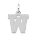 14KW Small Block Letter W Initial Charm