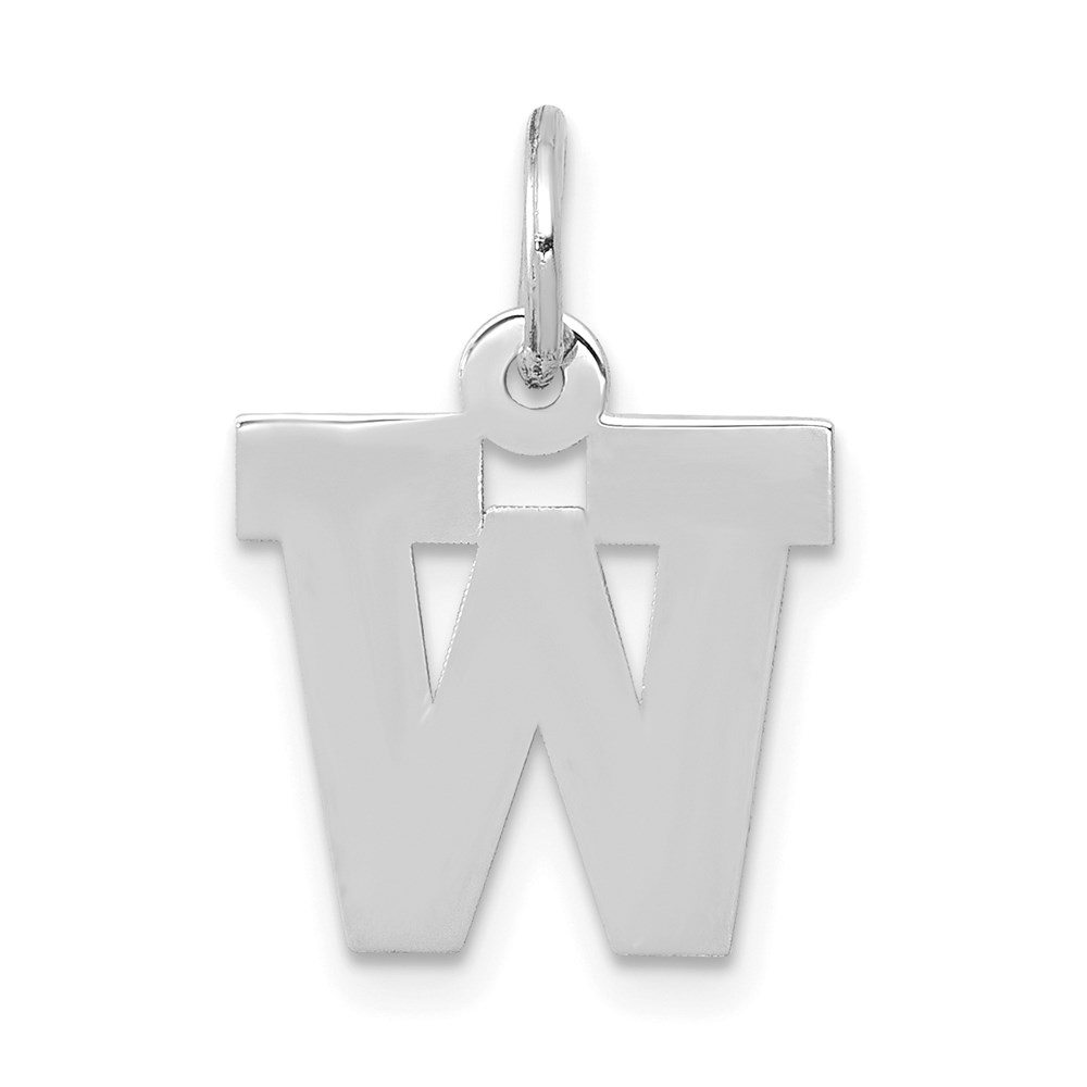YC665W.jpg 14KW Small Block Letter W Initial Charm - Image 1