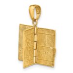 14K Blue Enamel 3-D Passport Opens with One Page Inside Pendant - Image 7