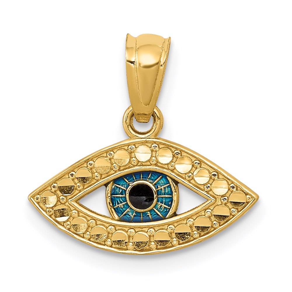 YC898.jpg 14K Enameled Eye Pendant - Image 1