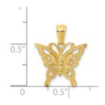 14k Diamond-cut Butterfly Pendant - Image 4