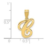 14KY Script Letter C Initial Pendant - Image 4