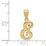 14KY Script Letter E Initial Pendant - Image 4